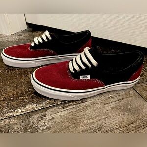 Vans Two-Tone Red and Black Sneakers